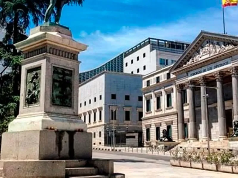 Congreso de los Diputados, en la zona de Las Cortes de Madrid